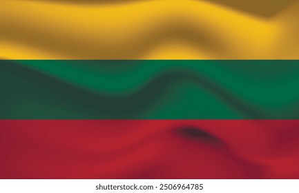 Flag of Lithuania. Lithuanian national symbol in official colors. Template icon. Abstract vector background.