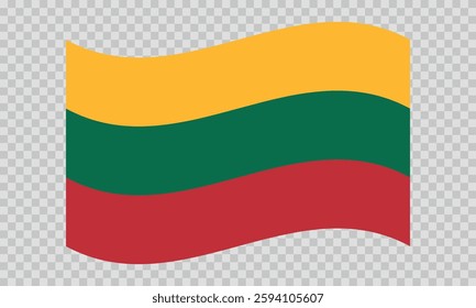 Flag of Lithuania. Lithuanian national symbol in official colors. Template icon. Abstract vector background.