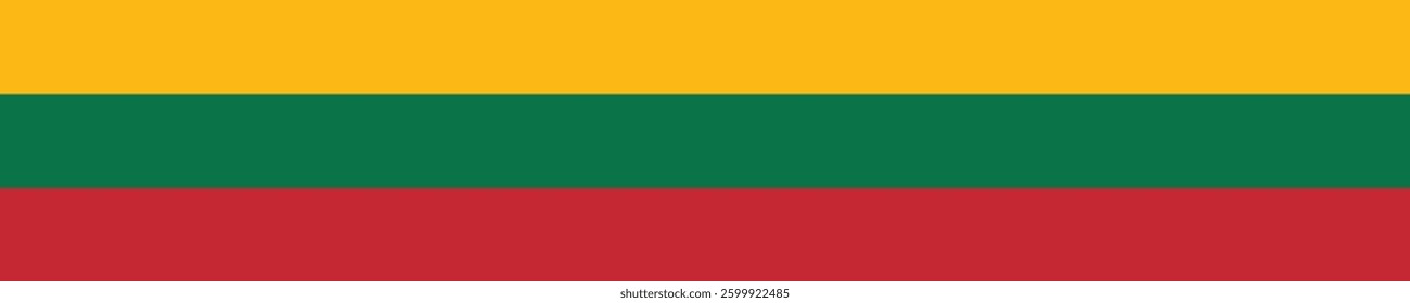 Flag of Lithuania. Lithuania flag long banner digital vector illustration