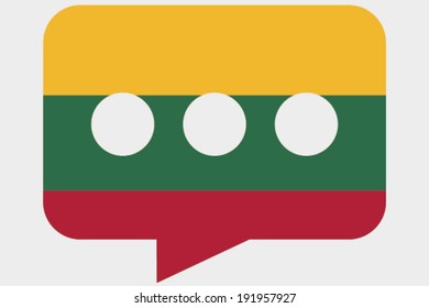 The flag of Lithuania in a messaging bubble