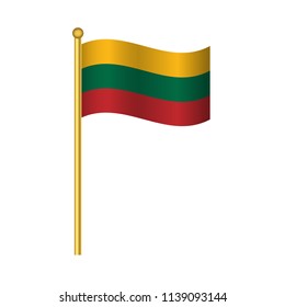 Flag of Lithuania ,Lithuania flag official colors and proportion correctly, Lithuania flag waving isolated Vector illustration eps10.
