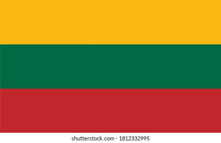 
Flagge Litauens. Offizielle Farben und Proportionen korrekt. Litauische Nationalflagge. Vektorgrafik. EPS10