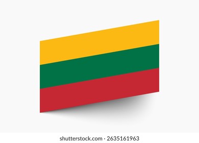 Bandeira da Lituânia. Lituânia bandeira cores oficiais inclinado ícone digital vetor ilustração design.