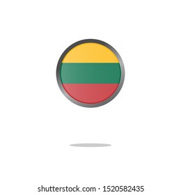 Flag of Lithuania as round glossy icon. Button with Lithuanian flag