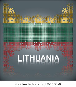 Flag of Lithuania from square blocks, vector