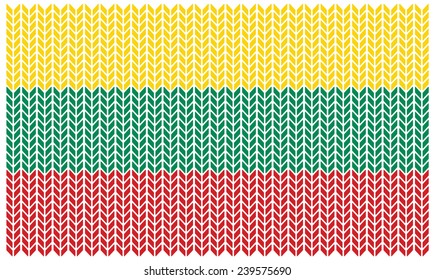 flag of Lithuania with texture of wool