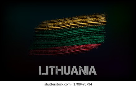 Flagge Litauens. Vektorillustration im Grunge-Stil mit Rissen und Abrieben. Gutes Bild für den Druck