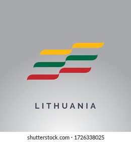 flag of Lithuania vector illustration icon, logo design 
