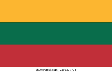 Flagge Litauens, Vektorgrafik. Litauisches nationales Flaggendesign.