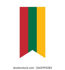 Flag of Lithuania. Lithuania vertical flag icon digital vector illustration. The hanging flag.