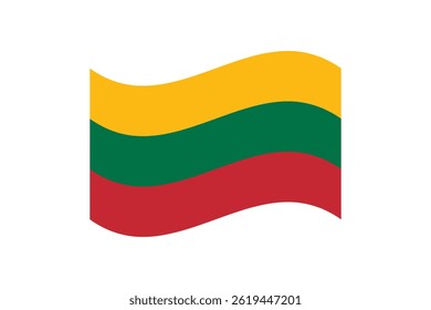 Flag of Lithuania. Lithuania wavy flag digital vector illustration. Fluttering flag.