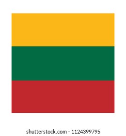 Flag of Lithuania,Lithuania Flag Vector Square Icon - Illustration, Flag of Lithuania. Abstract concept, icon, square, button. Raster illustration on white background.