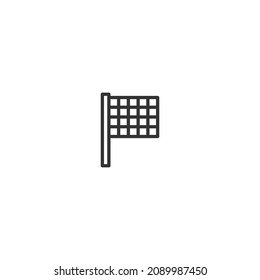 flag locate line icon, outline vector sign, pixel perfect icon