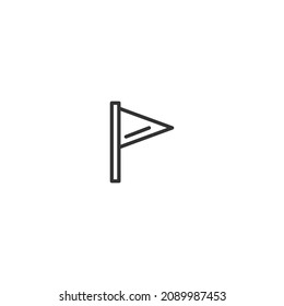 flag locate line icon, outline vector sign, pixel perfect icon