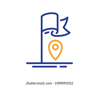 Icono de línea de ubicación de marca. Señal de éxito de objetivo. Símbolo de liderazgo. Elemento de diseño de calidad. Icono de marca de estilo de línea. Trazo editable. Vector