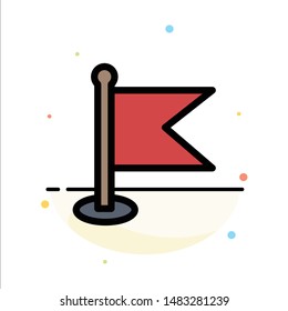 Flag, Location, Map, World Abstract Flat Color Icon Template