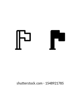 Flag, location, mark, direction Icon Vector