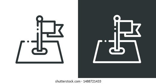 Flag Location Sign Icon Vector