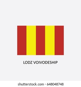 Flag of Lodz Voivodeship - Poland Vector Illustration