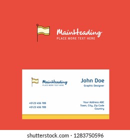 Flag logo Design with business card template. Elegant corporate identity. - Vector