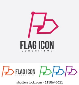 Flag logo icon vector.