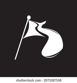 Flaggenlogo ähnlich einem Wal, der den Ozean regiert