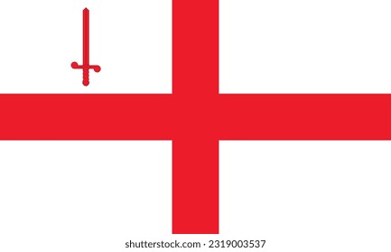 The flag of London City. Vector illustration 