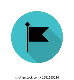 Flag long shadow icon. Simple glyph, flat vector of web icons for ui and ux, website or mobile application