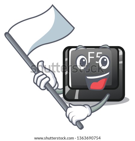 With flag longest F5 button on cartoon keyboard
