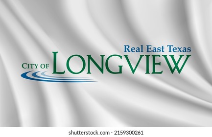 Flag of Longview, Texas, USA. Realistic waving flag of Longview vector background.