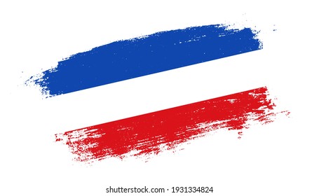 Flag of Los Altos country on brush paint stroke trail view. Elegant texture of national country flag