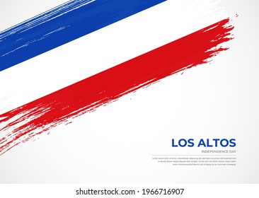 Flag of Los Altos with creative painted brush stroke texture background