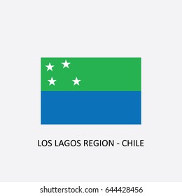 Flag of Los Lagos Region - Chile Vector Illustration