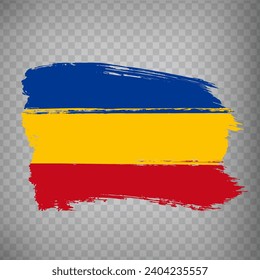 Flag of Los Santos Province brush strokes. Flag  Los Santos Province of Panama on transparent background for your web site design, app, UI.  EPS10.