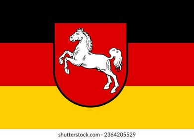 Flag of Lower Saxony (Federal Republic of Germany, Bundesrepublik Deutschland) Niedersachsen