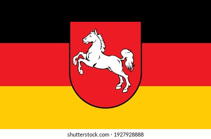 flag of Lower Saxony Germany vector illustration