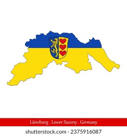 Bandera de Lüneburg - Baja Sajonia, Alemania (EPS)