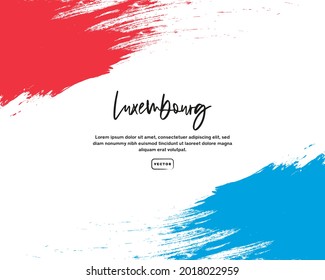 Flag of Luxembourg with brush stroke effect and text