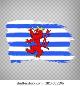 Flag of  Luxembourg brush strokes. Flag of Belgian Luxembourg on transparent background for your web site design, logo, app, UI. Kingdom of Belgium. EPS10.