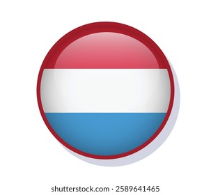 Flag Luxembourg circle round frame vector design