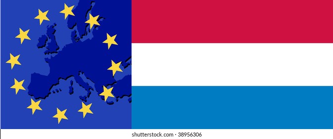 Flag of Luxembourg and EU