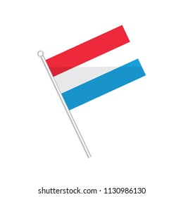 Flag of Luxembourg. Flag of Europe. isolated on a white background.