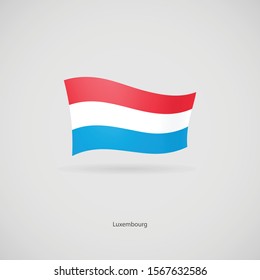 The flag of Luxembourg is flying layered vector image.
