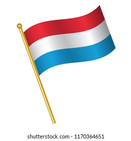 Flag of Luxembourg, Luxembourg flag Golden waving isolated vector illustration eps10.