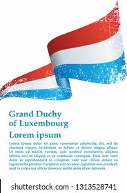 Flag of Luxembourg, Grand Duchy of Luxembourg. Template for award design, an official document with the flag of Luxembourg and other uses. Bright, colorful vector illustration.