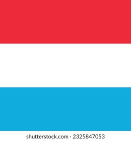 The flag of Luxembourg. Flag icon. Standard color. A square flag. Computer illustration. Digital illustration. Vector illustration.