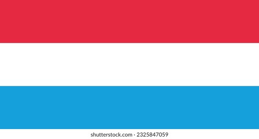 The flag of Luxembourg. Flag icon. Standard color. Standard size. A rectangular flag. Computer illustration. Digital illustration. Vector illustration.