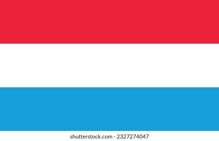 The flag of Luxembourg. Flag icon. Standard color. Standard size. A rectangular flag. Computer illustration. Digital illustration. Vector illustration.