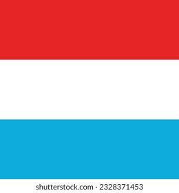 The flag of Luxembourg. Flag icon. Standard color. A square flag. Computer illustration. Digital illustration. Vector illustration.