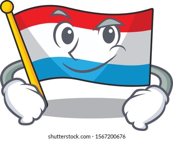 Flag luxembourg mascot cartoon style with Smirking face